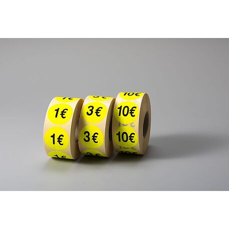 Etiquettes adhésives - Pastilles pré-imprimées